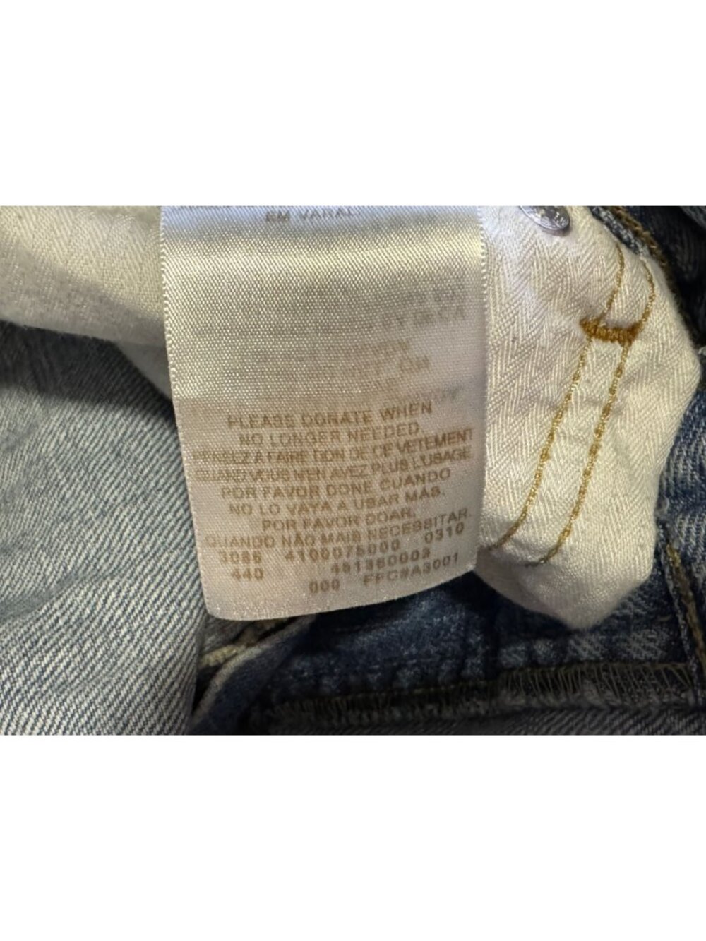 Levi's Silvertab Slim Straight Distressed Blue Jeans Flap Pockets Men's 36x32 - Picture 8 of 8